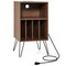 Record Player Stand with Charging Station for Living Room Bedroom